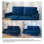 White / Blue / Ginger / Gray / Greyish Cyan / Yellow Velvet Loveseat, Modern Style, 2-Seater