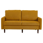 White / Blue / Ginger / Gray / Greyish Cyan / Yellow Velvet Loveseat, Modern Style, 2-Seater