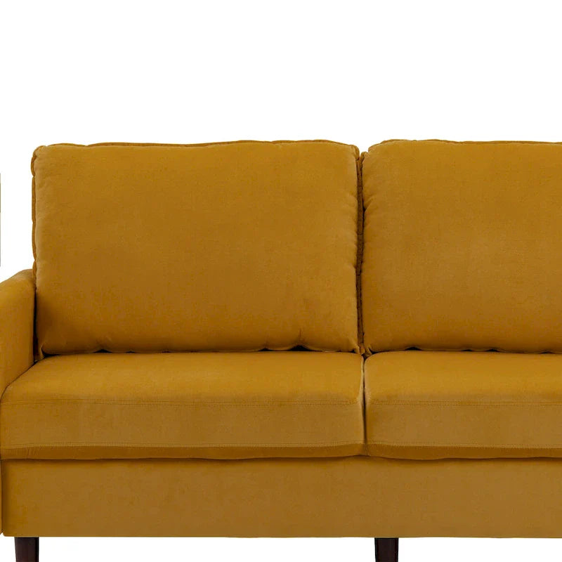 White / Blue / Ginger / Gray / Greyish Cyan / Yellow Velvet Loveseat, Modern Style, 2-Seater