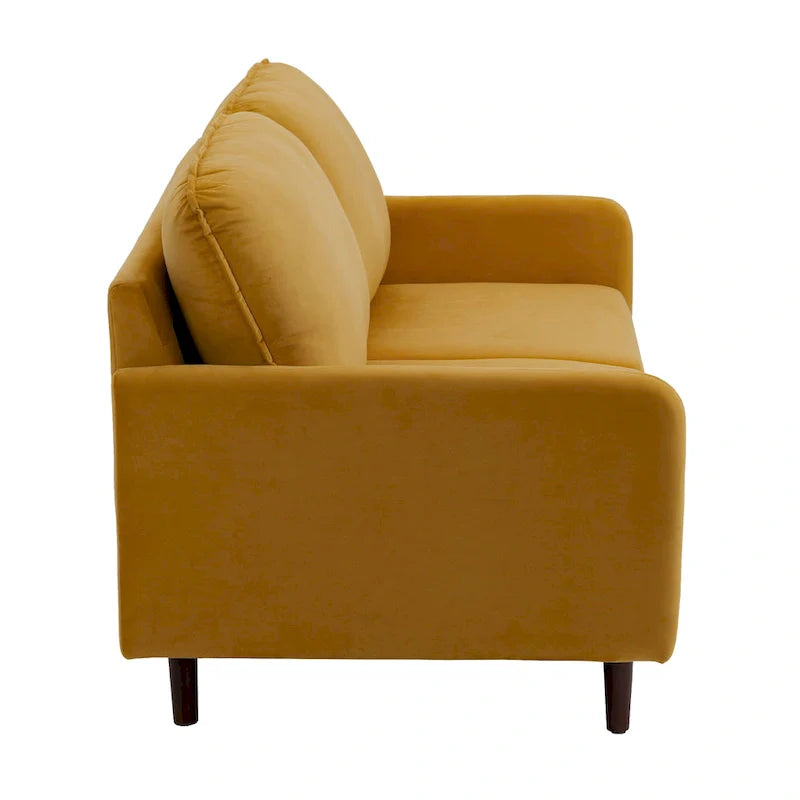 White / Blue / Ginger / Gray / Greyish Cyan / Yellow Velvet Loveseat, Modern Style, 2-Seater