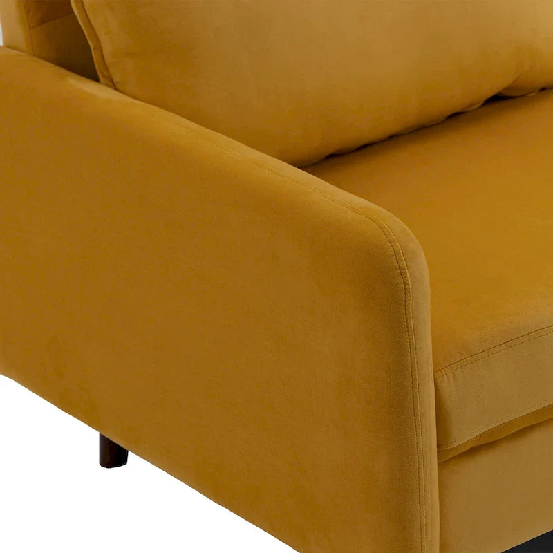 White / Blue / Ginger / Gray / Greyish Cyan / Yellow Velvet Loveseat, Modern Style, 2-Seater