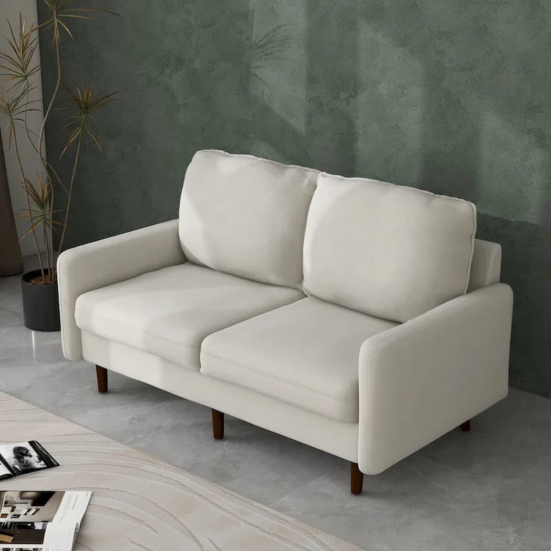 White / Blue / Ginger / Gray / Greyish Cyan / Yellow Velvet Loveseat, Modern Style, 2-Seater