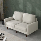 White / Blue / Ginger / Gray / Greyish Cyan / Yellow Velvet Loveseat, Modern Style, 2-Seater