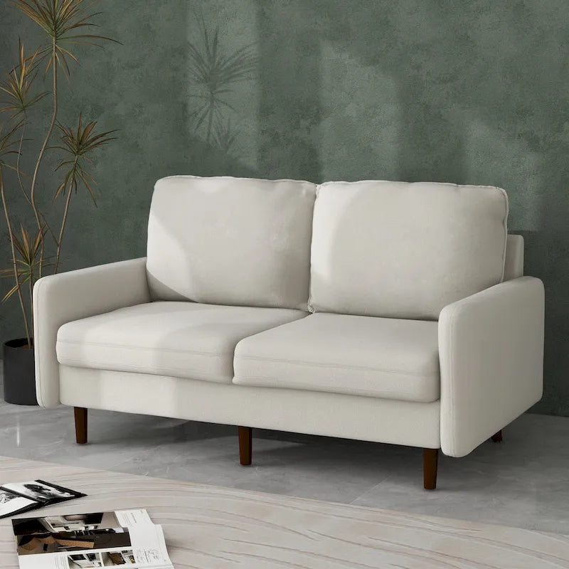 White / Blue / Ginger / Gray / Greyish Cyan / Yellow Velvet Loveseat, Modern Style, 2-Seater