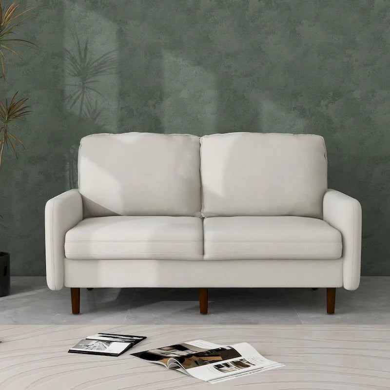 White / Blue / Ginger / Gray / Greyish Cyan / Yellow Velvet Loveseat, Modern Style, 2-Seater