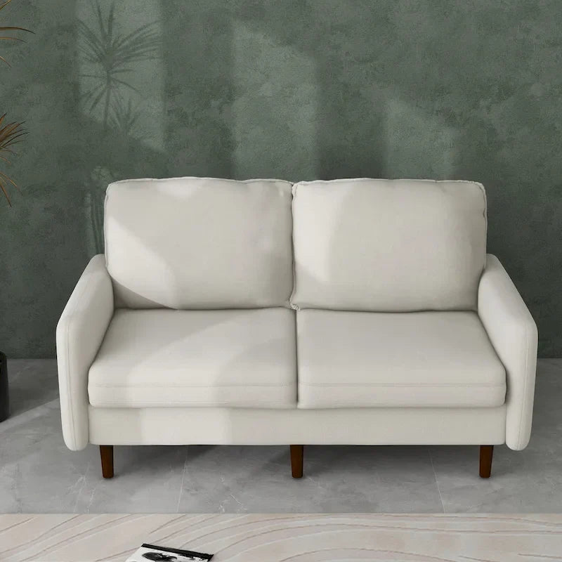 White / Blue / Ginger / Gray / Greyish Cyan / Yellow Velvet Loveseat, Modern Style, 2-Seater