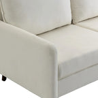 White / Blue / Ginger / Gray / Greyish Cyan / Yellow Velvet Loveseat, Modern Style, 2-Seater