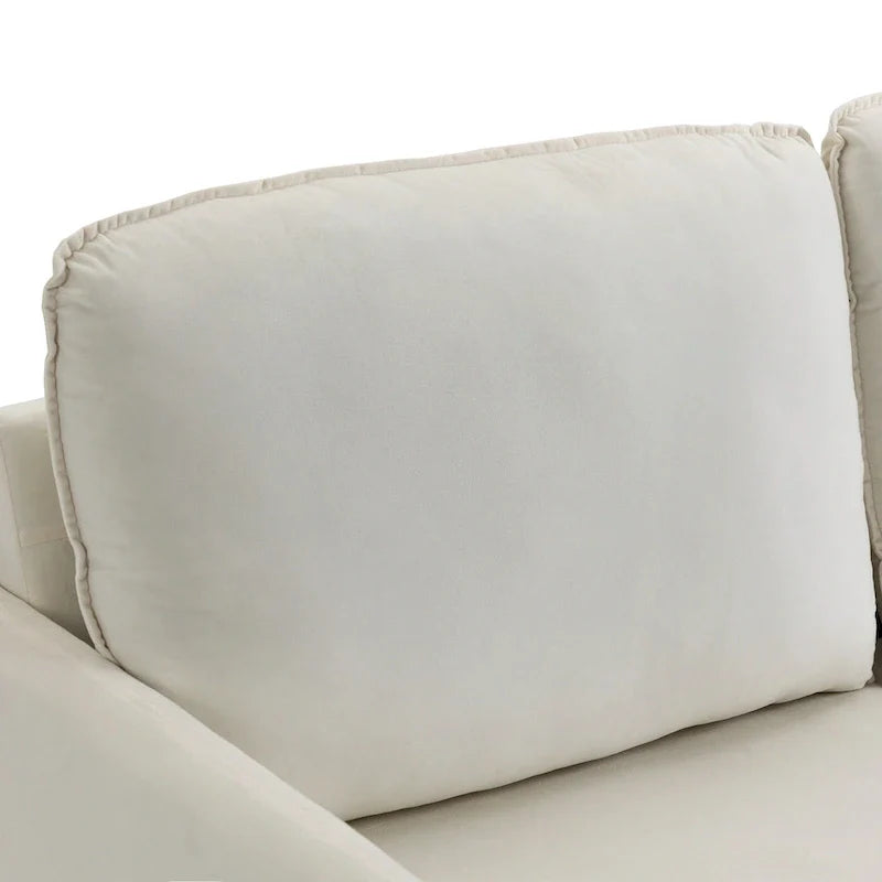 White / Blue / Ginger / Gray / Greyish Cyan / Yellow Velvet Loveseat, Modern Style, 2-Seater
