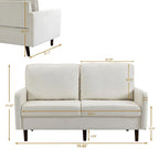 White / Blue / Ginger / Gray / Greyish Cyan / Yellow Velvet Loveseat, Modern Style, 2-Seater