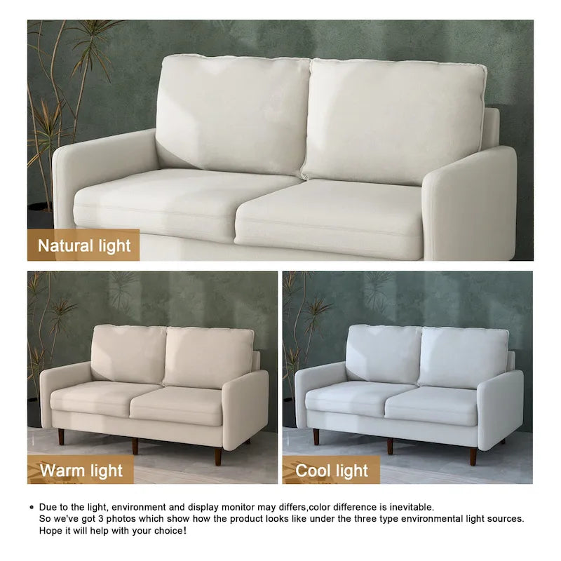 White / Blue / Ginger / Gray / Greyish Cyan / Yellow Velvet Loveseat, Modern Style, 2-Seater