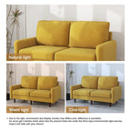 White / Blue / Ginger / Gray / Greyish Cyan / Yellow Velvet Loveseat, Modern Style, 2-Seater