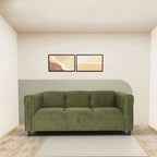 Mid-Century Modern Suede Sofa - 3 Seater