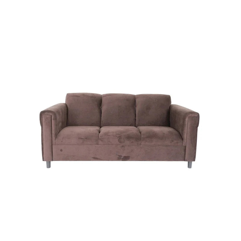 Mid-Century Modern Suede Sofa - 3 Seater