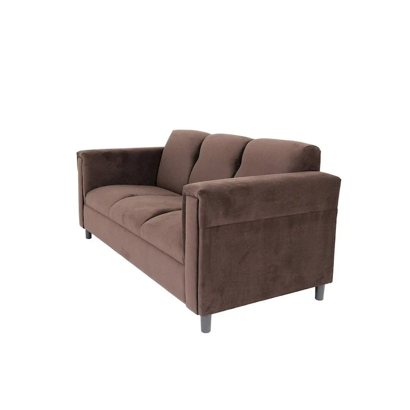 Mid-Century Modern Suede Sofa - 3 Seater
