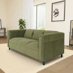 Mid-Century Modern Suede Sofa - 3 Seater