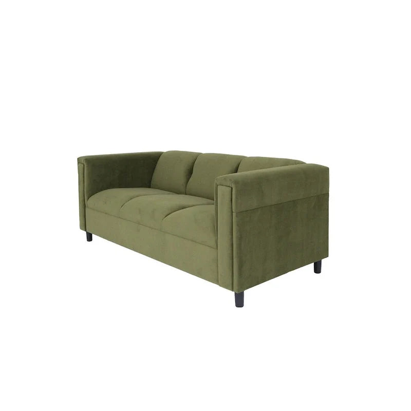 Mid-Century Modern Suede Sofa - 3 Seater
