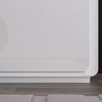 White High Gloss Nightstand with LED Lights - 2 Drawers