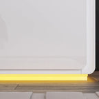 White High Gloss Nightstand with LED Lights - 2 Drawers