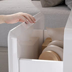 White High Gloss Nightstand with LED Lights - 2 Drawers