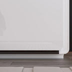 White High Gloss Nightstand with LED Lights - 2 Drawers