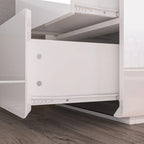 White High Gloss Nightstand with LED Lights - 2 Drawers