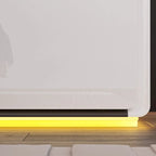 White High Gloss Nightstand with LED Lights - 2 Drawers