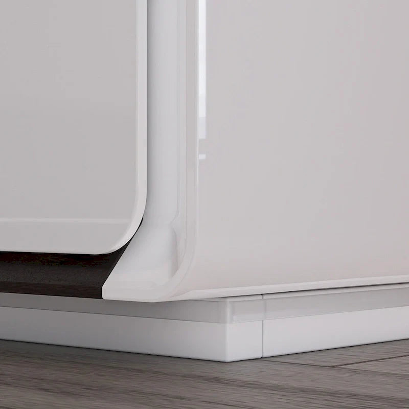 White High Gloss Nightstand with LED Lights - 2 Drawers