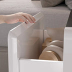 White High Gloss Nightstand with LED Lights - 2 Drawers