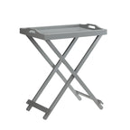 Black Folding Tray Table with Wood Legs