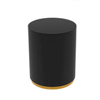 Black and Gold Round Side Table with Marble Top