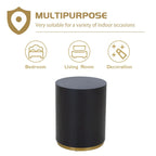 Black and Gold Round Side Table with Marble Top