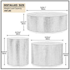 Black and Gold Round Side Table with Marble Top