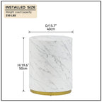 Black and Gold Round Side Table with Marble Top