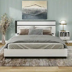 White High Gloss Platform Bed – Asymmetric Style, Sleeps 1-2