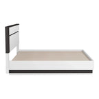 White High Gloss Platform Bed – Asymmetric Style, Sleeps 1-2