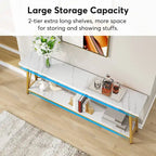 Rustic Brown Industrial Console Table with 2-Tier Storage