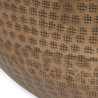 Aged Brass Hammered Aluminum Drum Side Table, 1-Piece