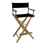 Folding Directors Chair - Oak Wood Bar Height with Canvas Seat