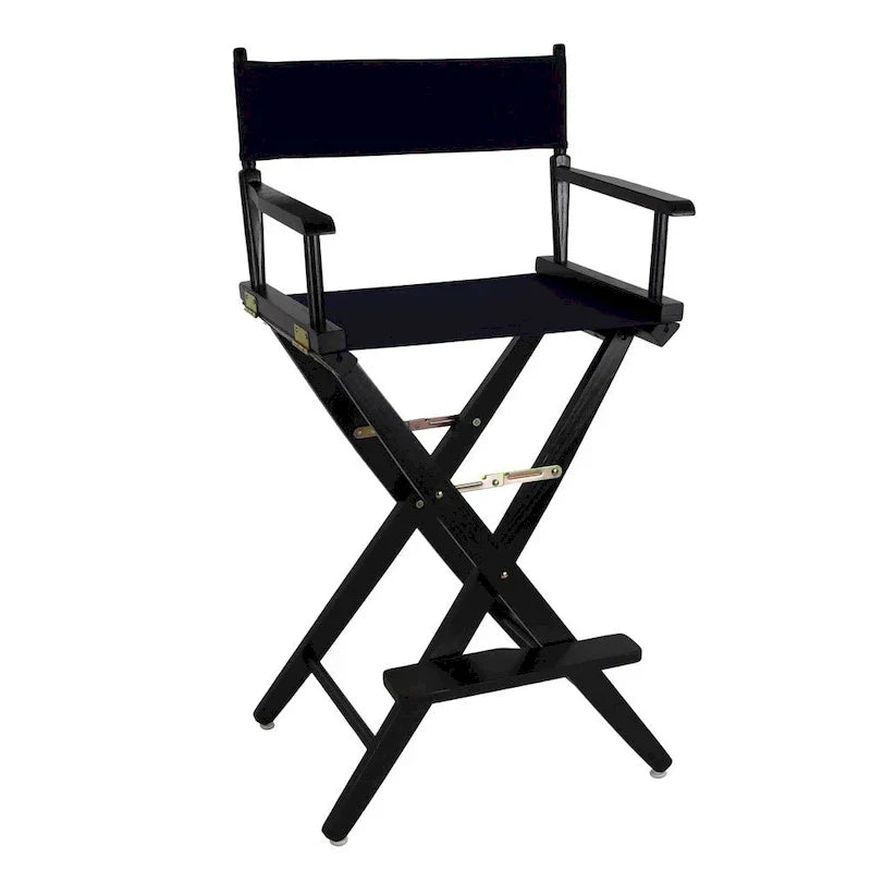 Folding Directors Chair - Oak Wood Bar Height with Canvas Seat