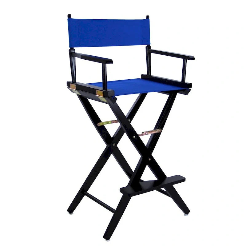 Folding Directors Chair - Oak Wood Bar Height with Canvas Seat