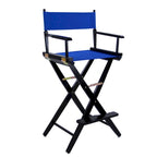Folding Directors Chair - Oak Wood Bar Height with Canvas Seat