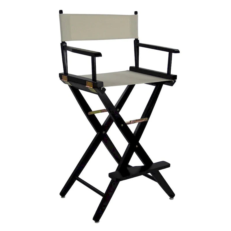 Folding Directors Chair - Oak Wood Bar Height with Canvas Seat