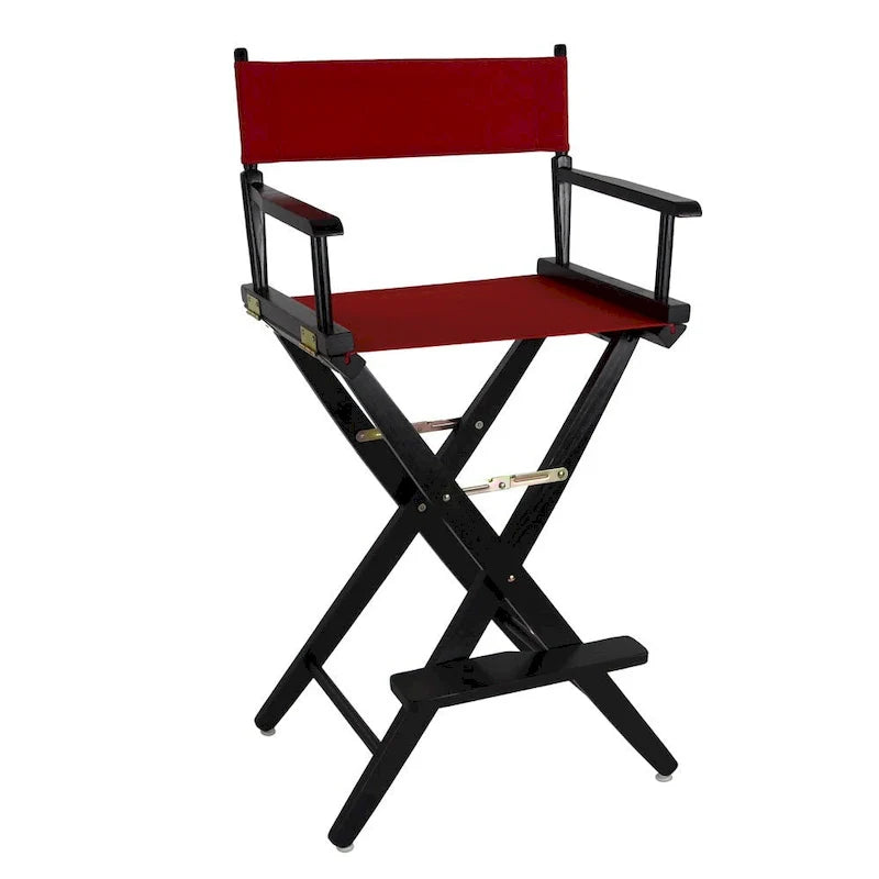 Folding Directors Chair - Oak Wood Bar Height with Canvas Seat