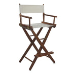 Folding Directors Chair - Oak Wood Bar Height with Canvas Seat