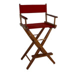 Folding Directors Chair - Oak Wood Bar Height with Canvas Seat