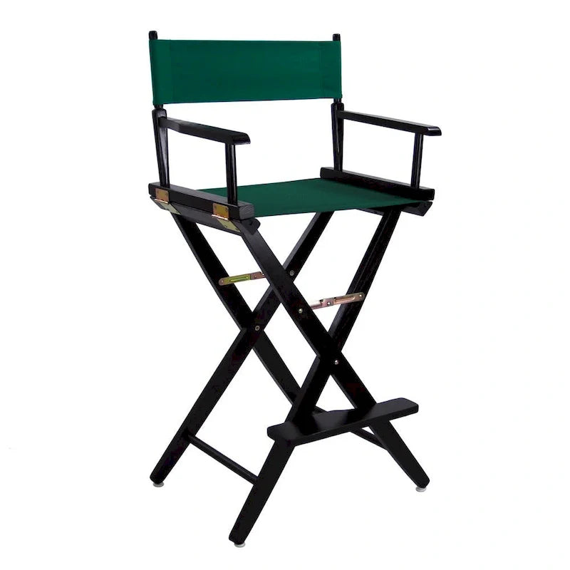 Folding Directors Chair - Oak Wood Bar Height with Canvas Seat
