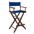Folding Directors Chair - Oak Wood Bar Height with Canvas Seat