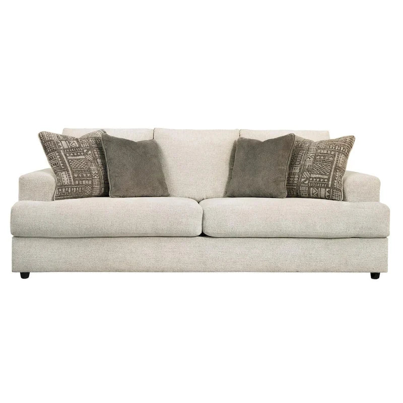 Stone Gray Chenille 3-Seat Queen Sleeper Sofa