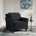 Tufted Microfiber Accent Chair - Single Seat with Curved Arms