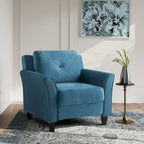 Tufted Microfiber Accent Chair - Single Seat with Curved Arms
